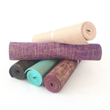 wholesale jute natural rubber eco-friendly jute pvc yoga mat with logo yoga mat Non-slip printed PVC yoga mat